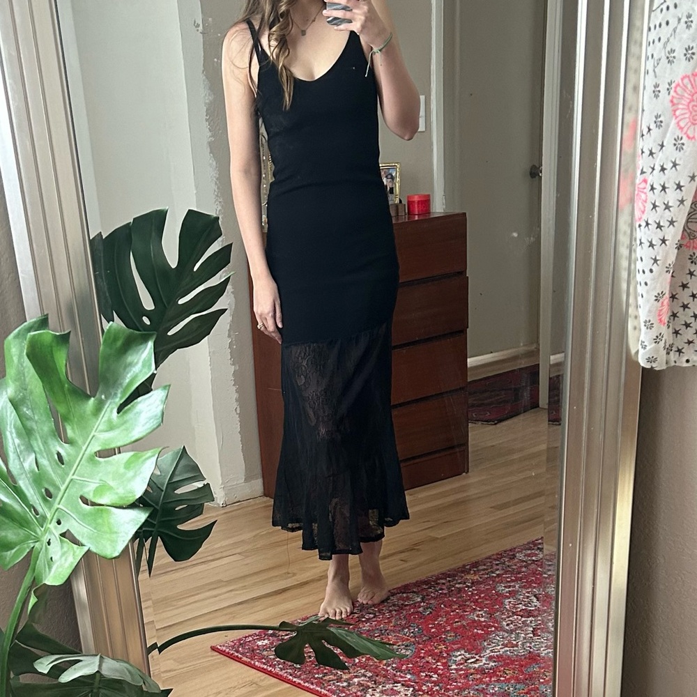 4SIENNA | Black Lace Maxi Bodycon Dress